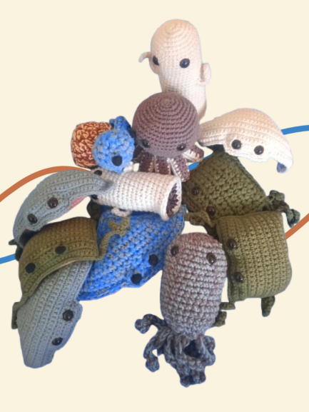 enfants tenant les peluches de l'association